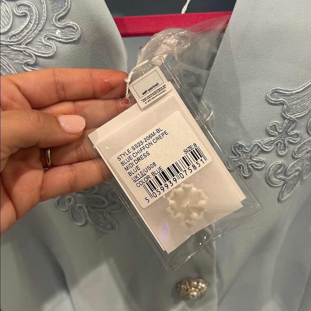 Self-Portrait Light Blue Midi Dress - Picture 7 of 8